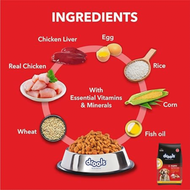 Drools Puppy Dry Dog Food, Chicken and Egg Flavor 80 gm (Pack of 5) - Image 2