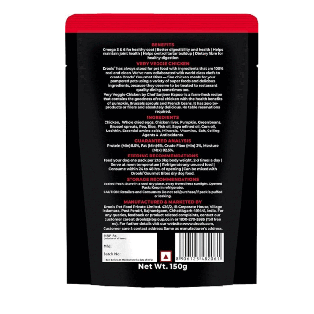 Drools Chef Sanjeev Special Chicken Chunks Gravy 150g (15 Pouches) - Image 2