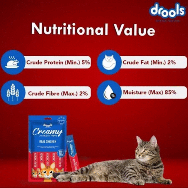 Drools Creamy Lickable Cat Treat Real Chicken (Pack of 5 Pouches, 375g), All Life Stages - Image 4