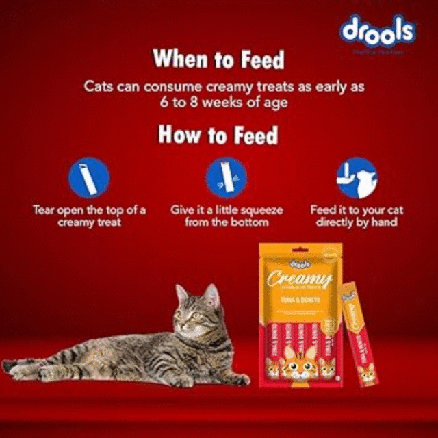 Drools Creamy Lickable Cat Treat Tuna & Bonito (Pack of 5 Pouches, 375g), All Life Stages - Image 5