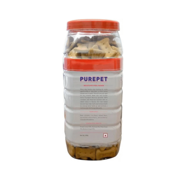 Purepet Dog Treats Biscuits Chicken Flavour 800g - Jar - Image 3