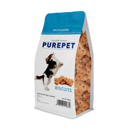 Purepet Milk Flavour Real Chicken Biscuit Dog Treats Pouch, 800g