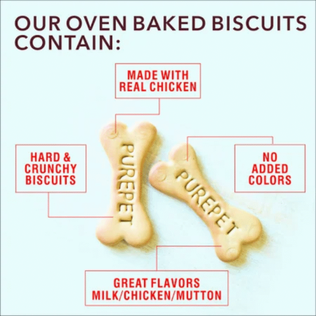 Purepet Dog Treats Biscuits 100% Veg 800g - Jar - Image 3